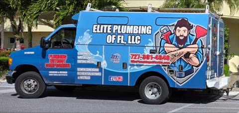 Elite Plumbing of FL service vehicle